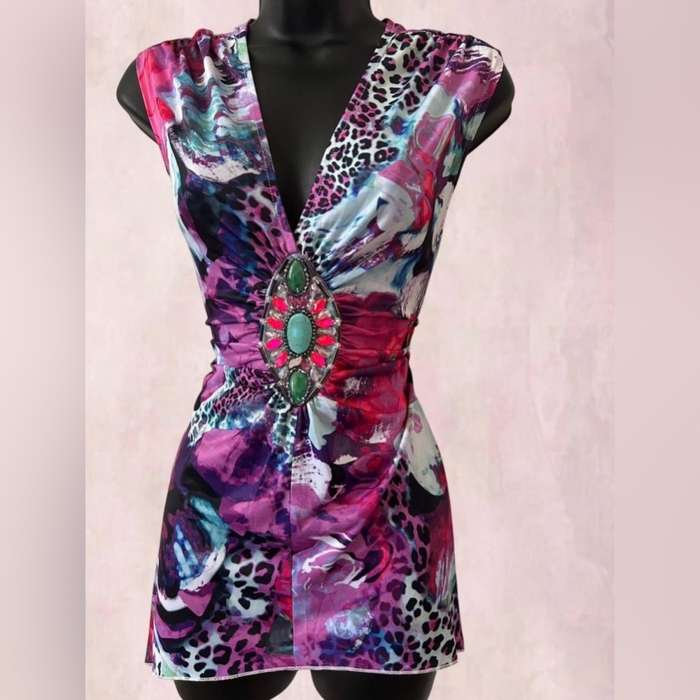 VINTAGE VENUS BUTTERFLY CUT BEADED BLOUSE